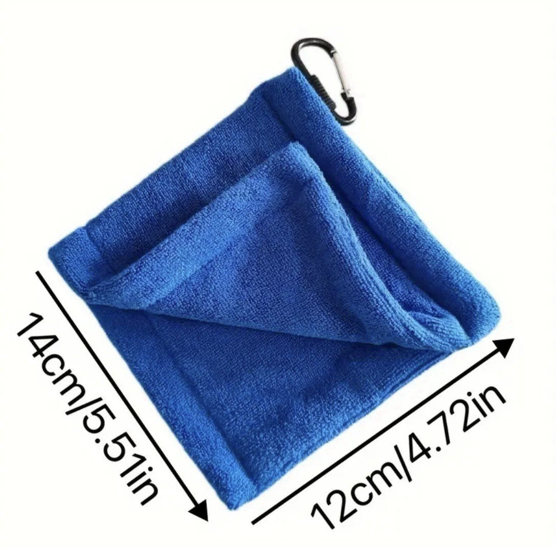 Golf Ball Cleaning Towel Microfibre Fleece Attachable Clip