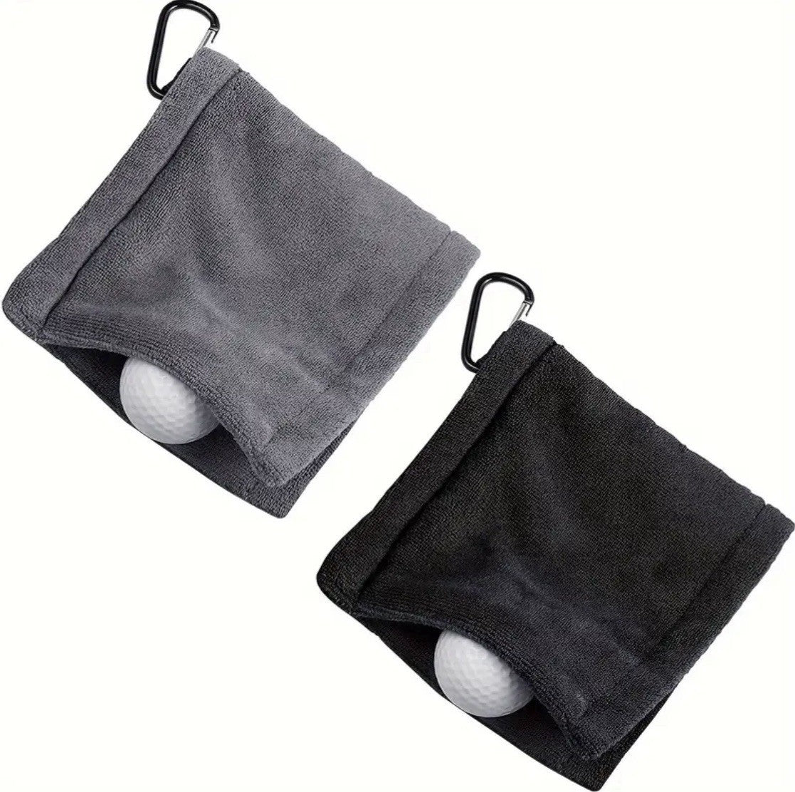 Golf Ball Cleaning Towel Microfibre Fleece Attachable Clip