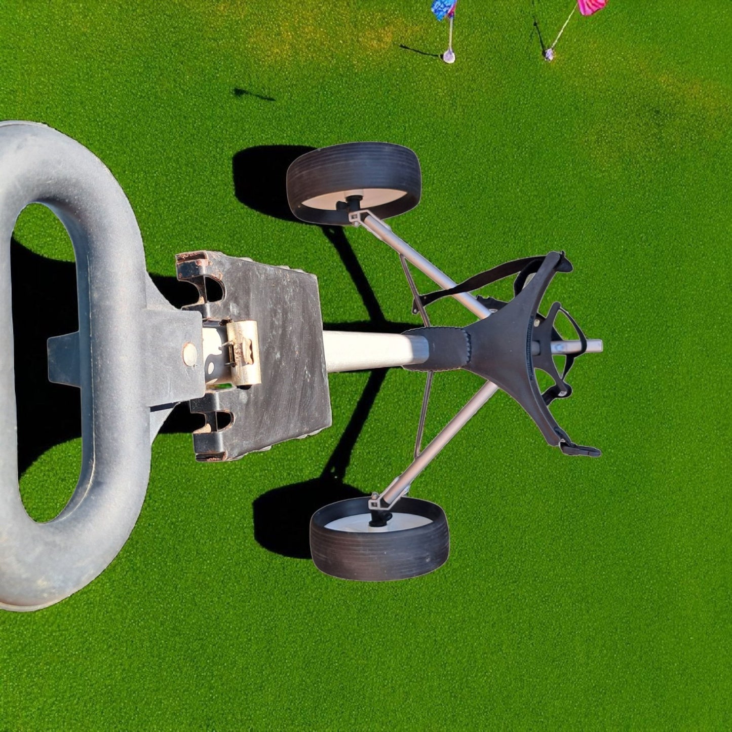 Golf Trolley.  Collapsible 2 Wheel. Easy Carry. Card Holder. Removable Wheels.