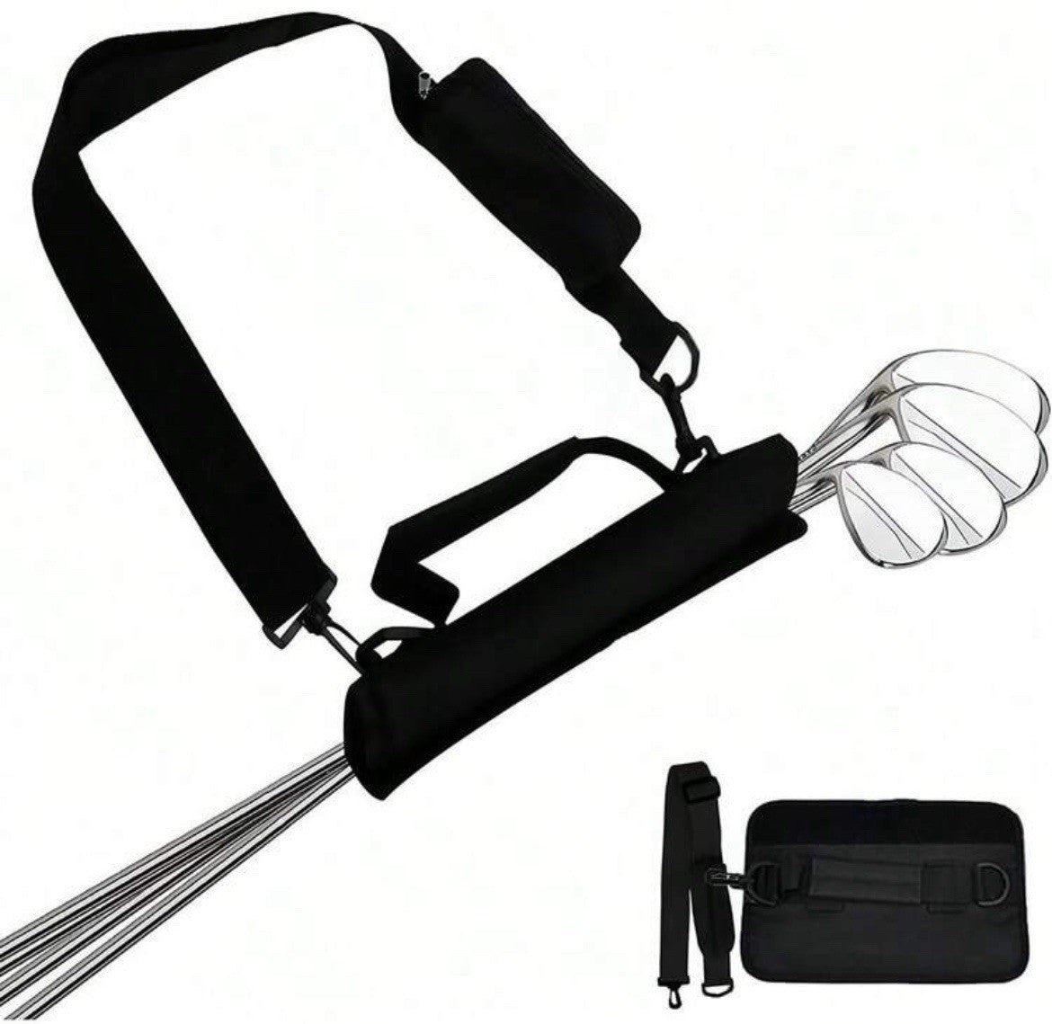 Portable Nylon Golf Club Bag Adjustable Straps Lightweight FREE DELIVERY
