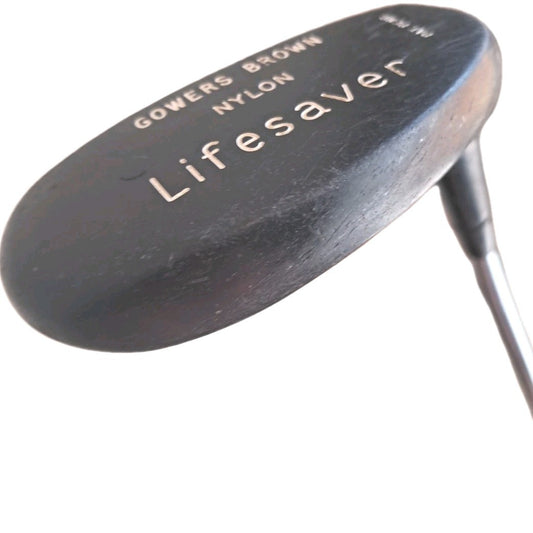 Gowers Brown Golf Putter Mallet Head Lifesaver Nylon Steel Shaft 34" Free UK Del