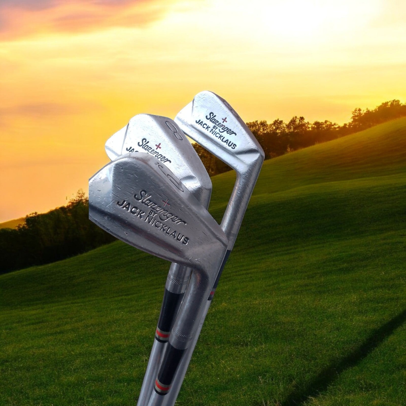 3x Rare Vintage Retro Jack Nicklaus Slazenger Mens RH Golf Irons 3 8 & 9