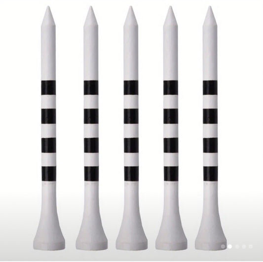 10ps Bamboo Striped Golf Tees 7CM Multipack FREE POSTAGE