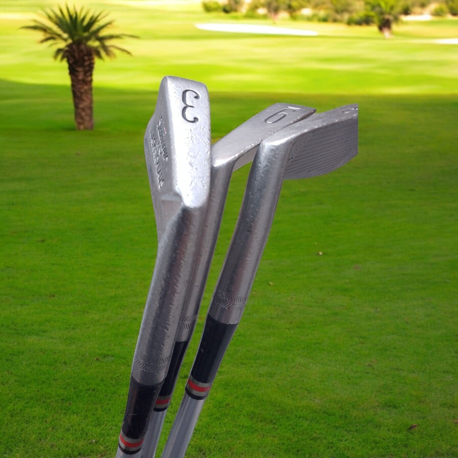 3x Rare Vintage Retro Jack Nicklaus Slazenger Mens RH Golf Irons 3 8 & 9