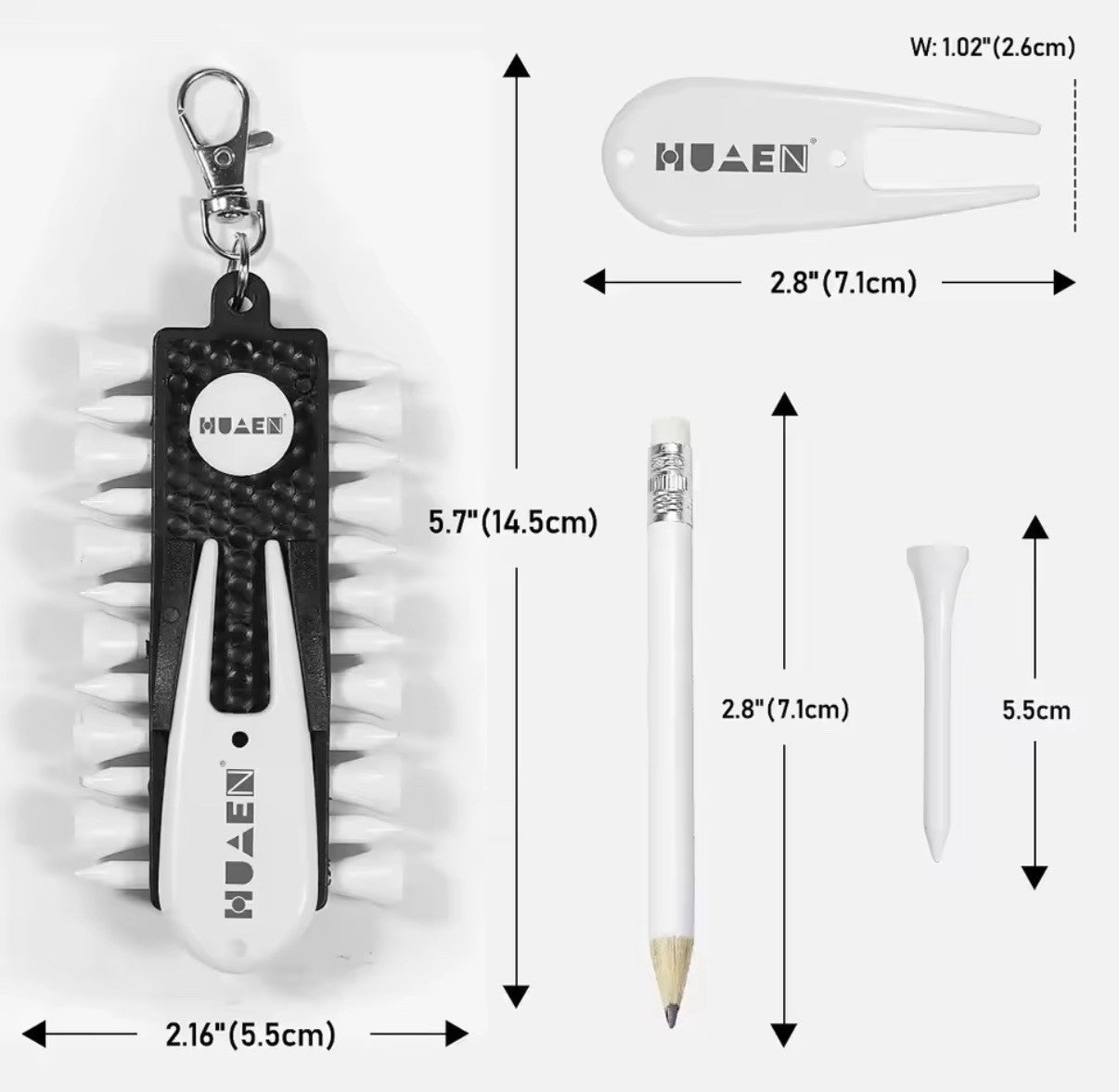 Golf Accessory 12Pcs Tees Ball Marker Green Fork Pencil Clip gift FREE DELIVERY