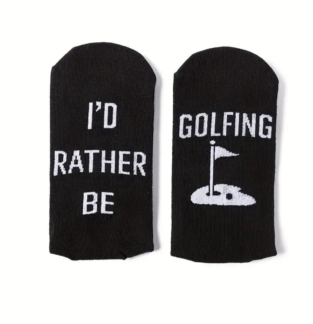 Novelty Funny Mens Golf Socks Gift “I’d Rather Be Golfing” FREE DELIVERY