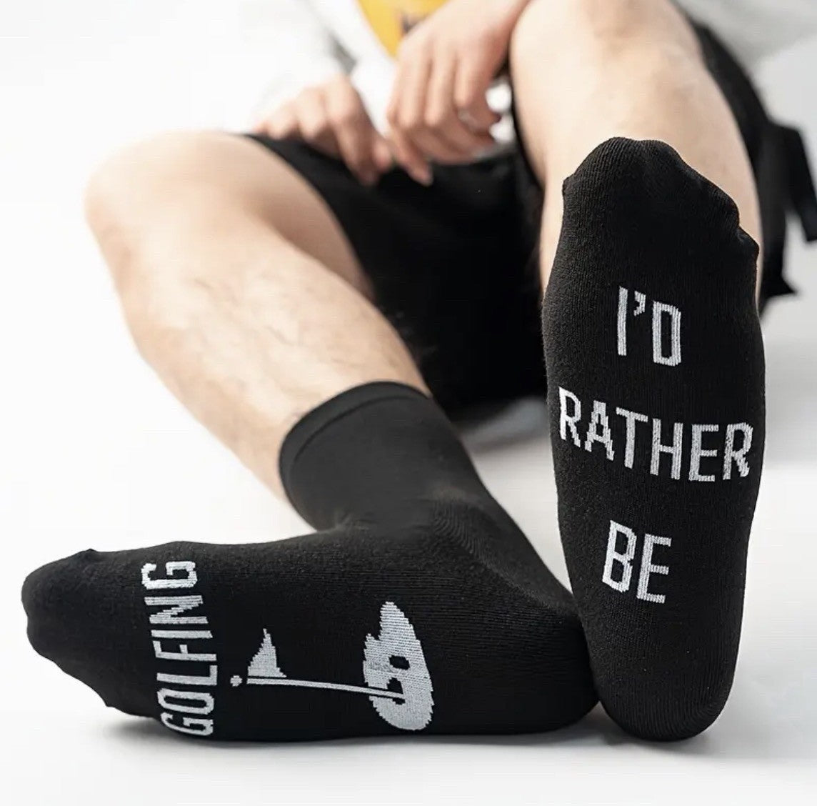 Novelty Funny Mens Golf Socks Gift “I’d Rather Be Golfing” FREE DELIVERY