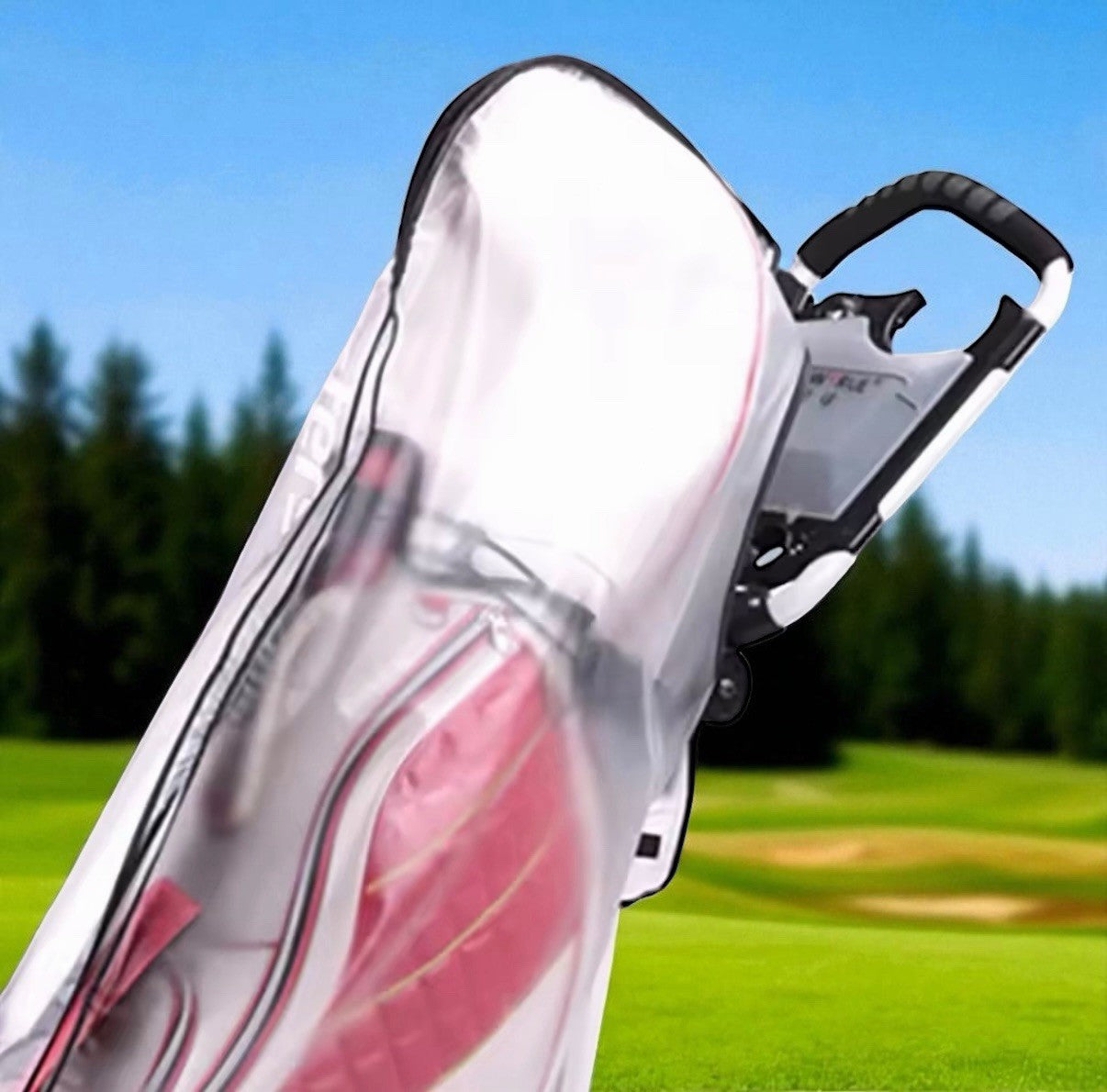 Golf Club Bag Raincover Zipper Attachable Portable PVC Waterproof FREE DELIVERY