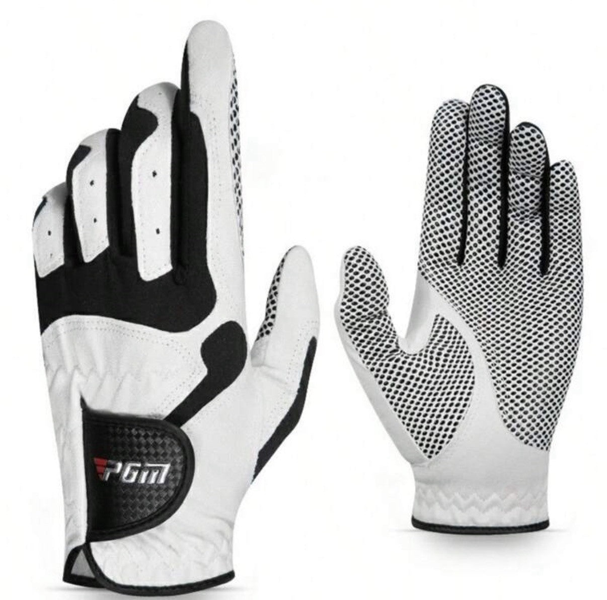 Golf Glove Left Handed Medium White Breathable Reinforced Palm Padding