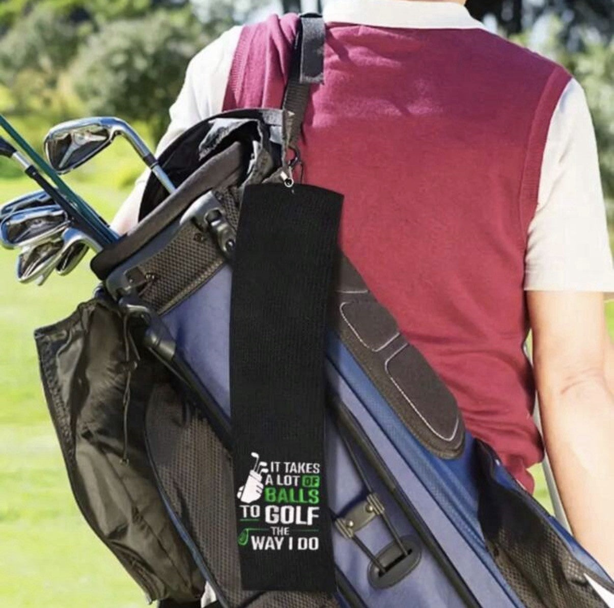 Funny Golf Towel Microfiber With Clip Golf Gift FREE DELIVERY