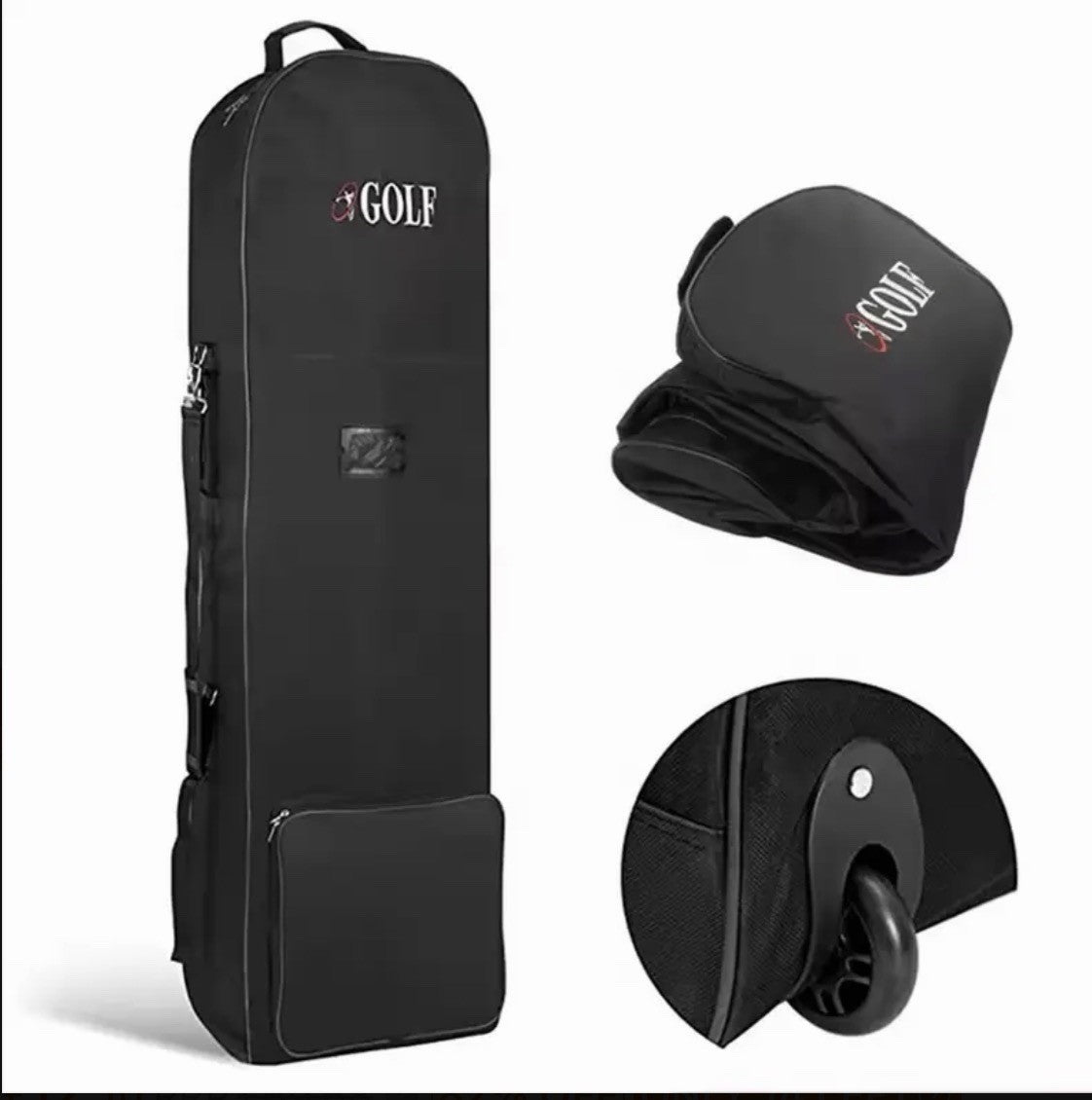 Golf Club Travel Case Bag Wheels Padded Lightweight Strap Pockets FREE DELIVERY