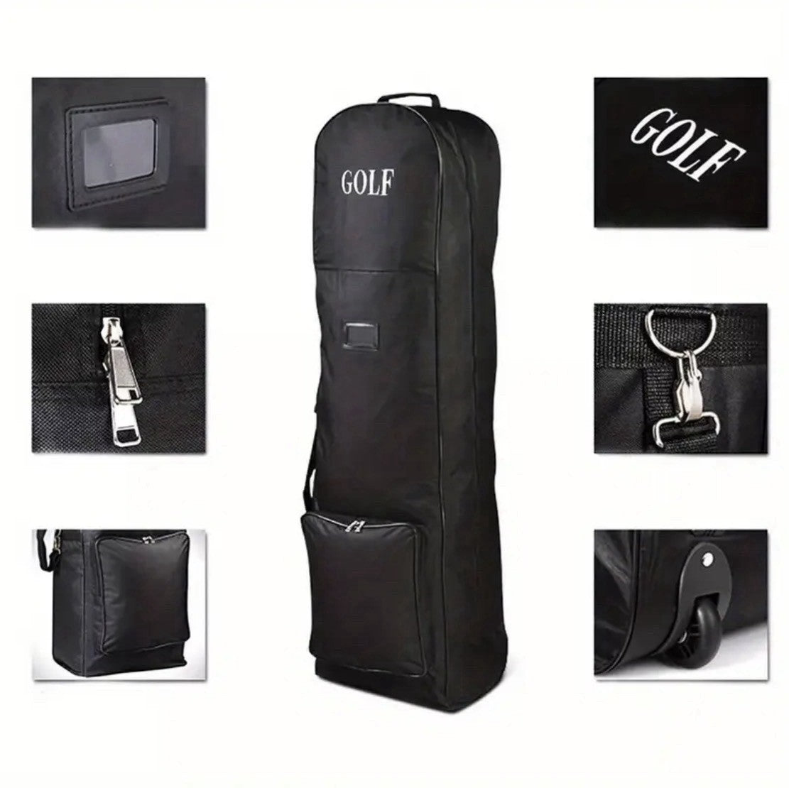 Golf Club Travel Case Bag Wheels Padded Lightweight Strap Pockets FREE DELIVERY