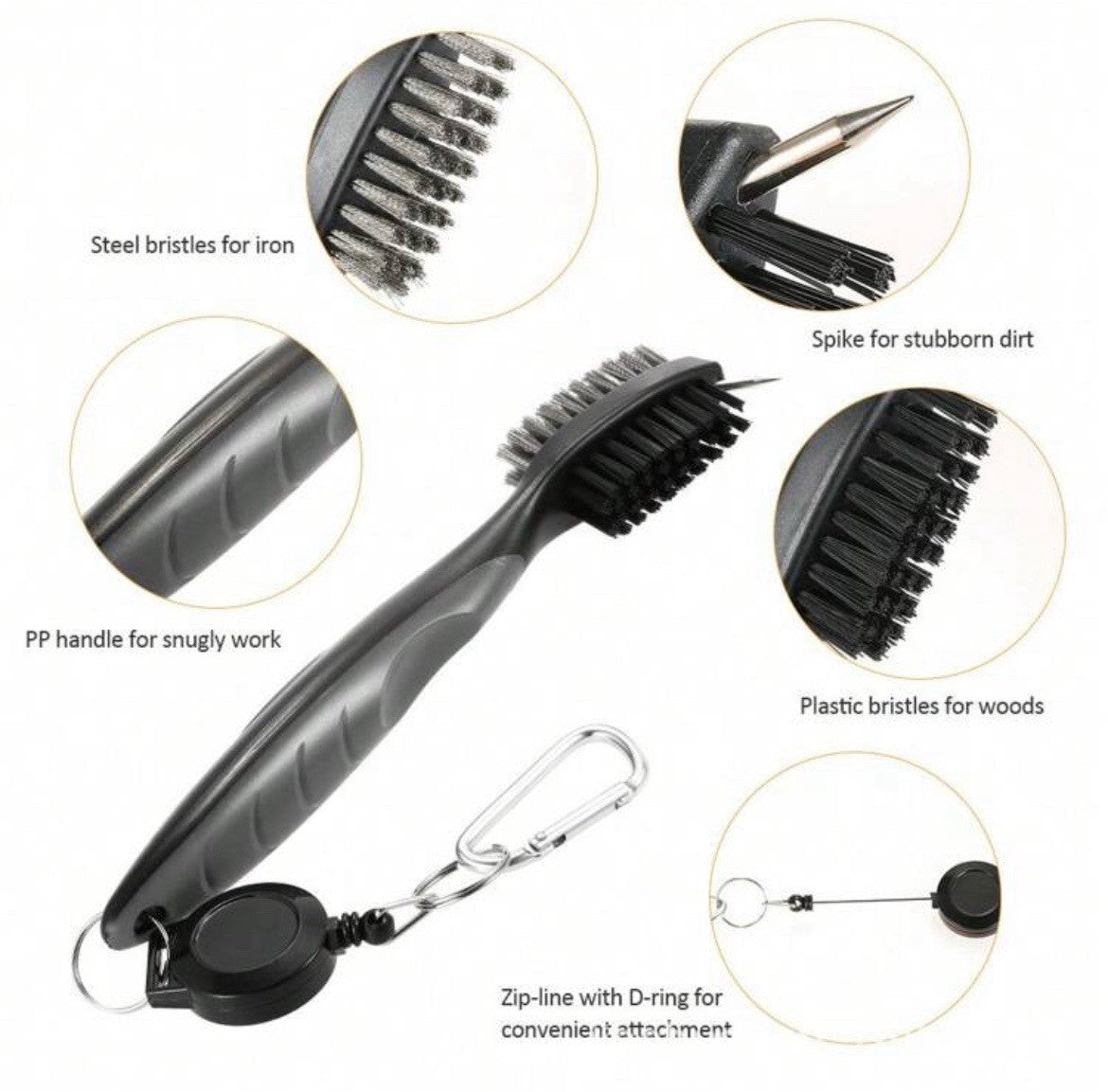 Golf Club Cleaning Brush Tool Groove Cleaner Wire Brush Accessory FREE DELIVERY