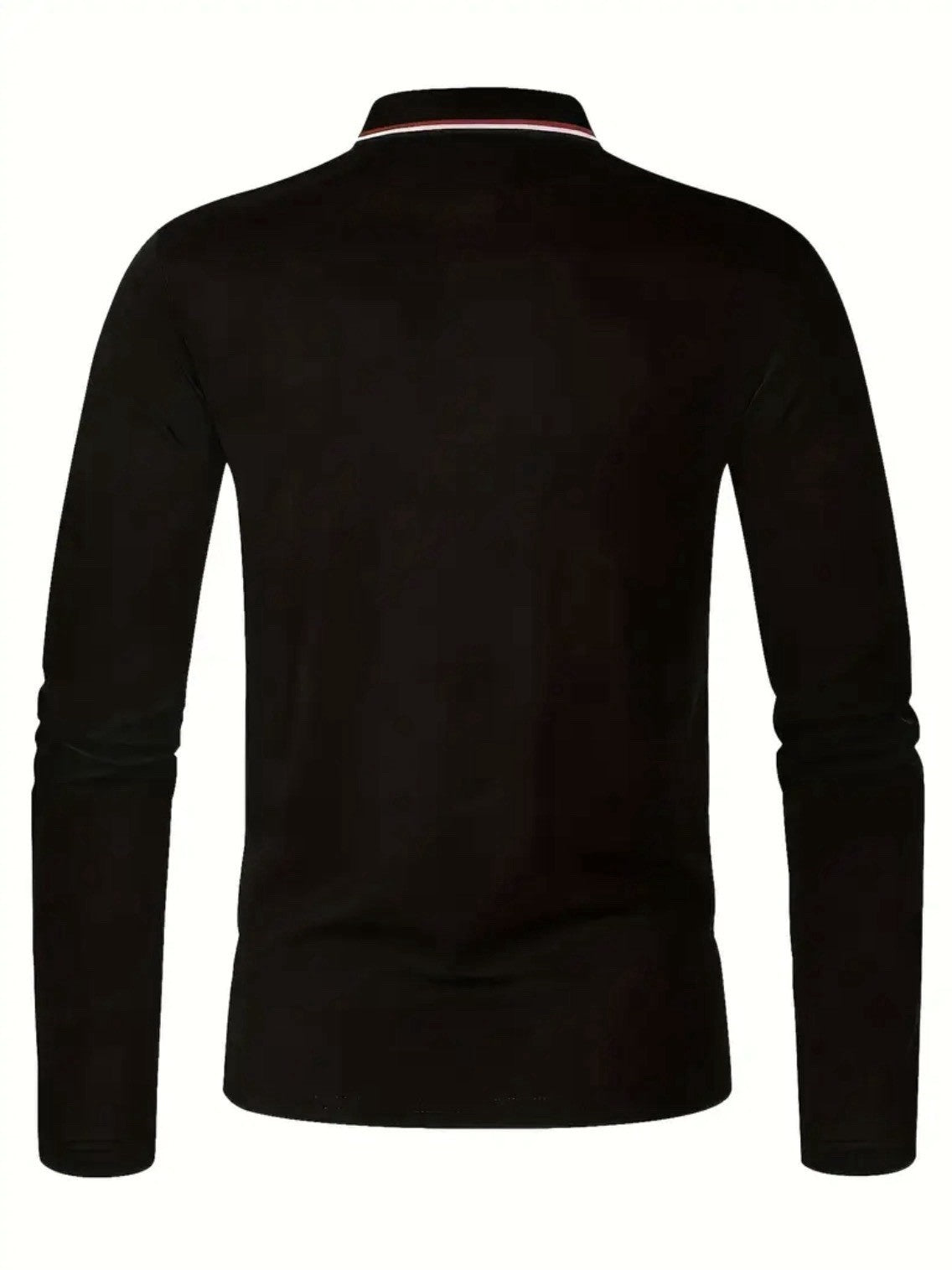 Men’s Golf Polo Shirt Black Long Sleeved Winter Logo Breathable FREE DELIVERY