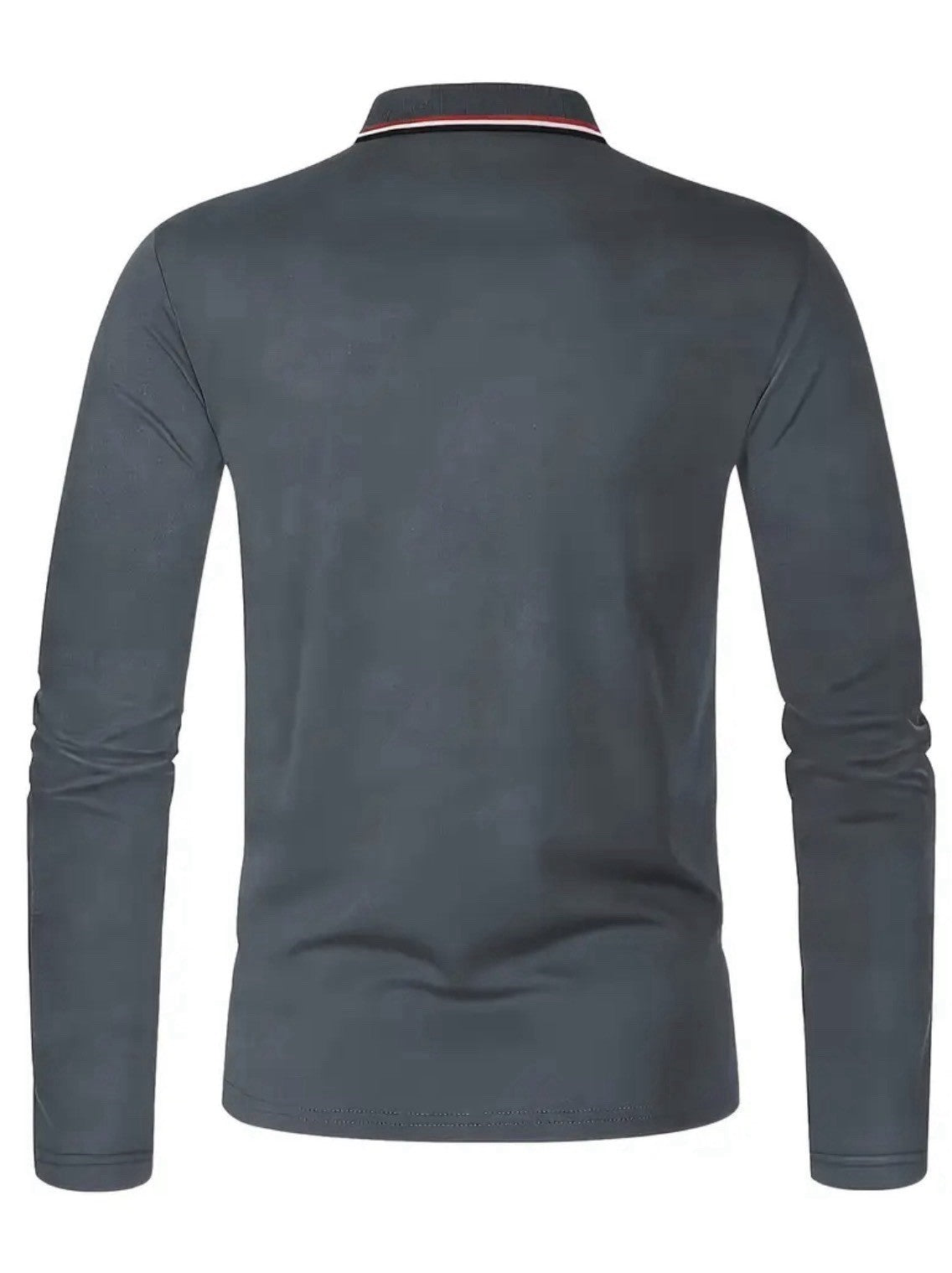 Men’s Golf Polo Shirt Grey Long Sleeved Winter Logo Breathable FREE DELIVERY