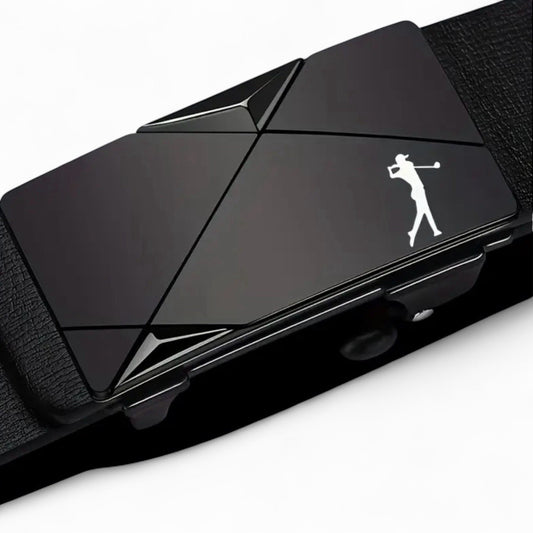 High Quality Golf Belt 1.2m Laser Alloy Automatic Buckle Black Golf Gift Fashion