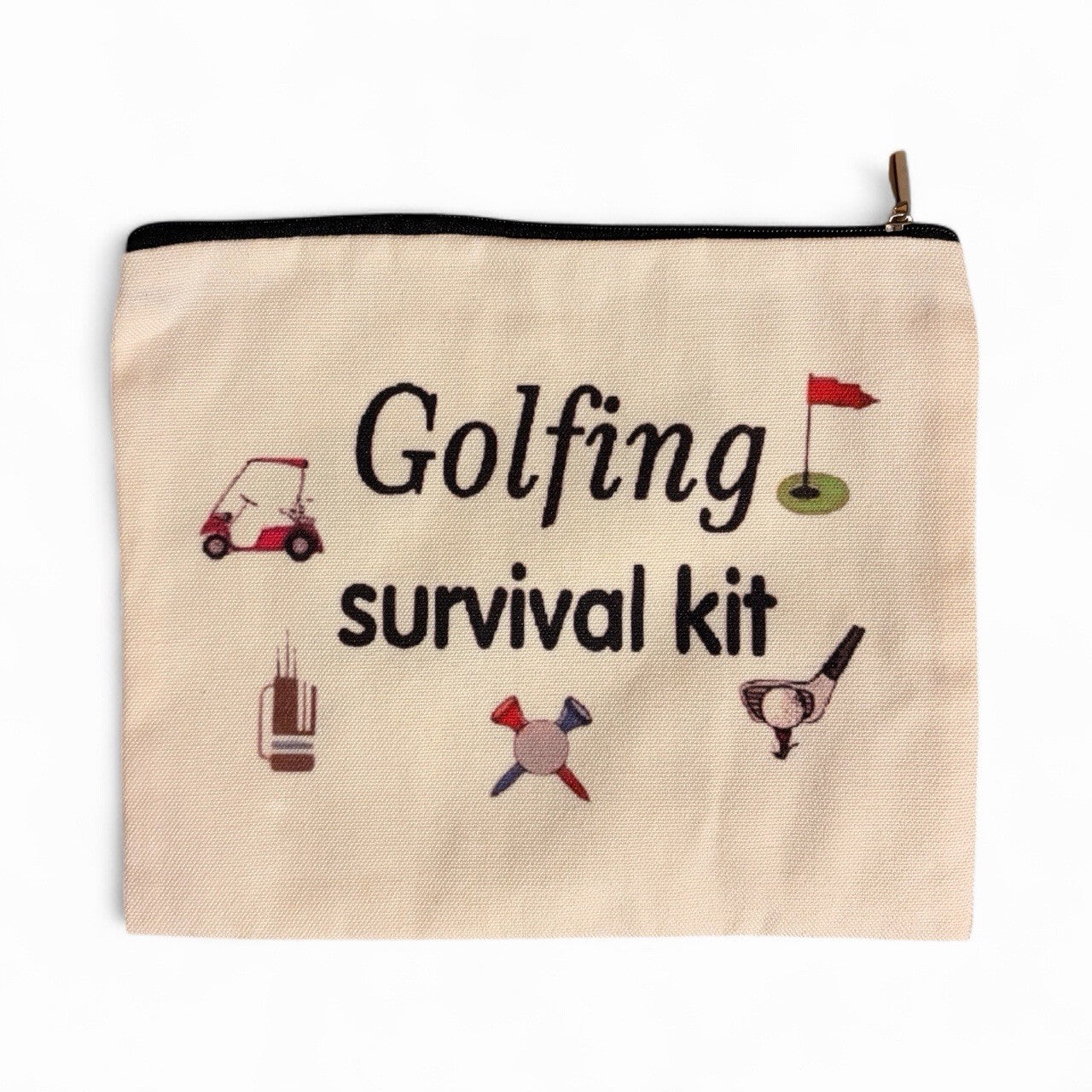 Golf Theme Bag Golf Survival Kit Zip Up Travel Makeup Bag Pouch Accessories