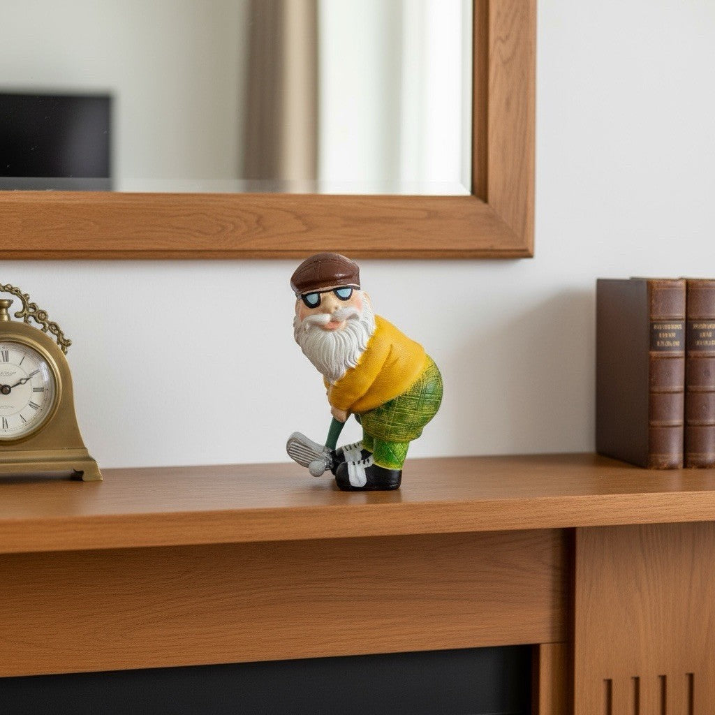 Golf Gnome Garden Indoors Outdoors Novelty Decoration Funny Statue