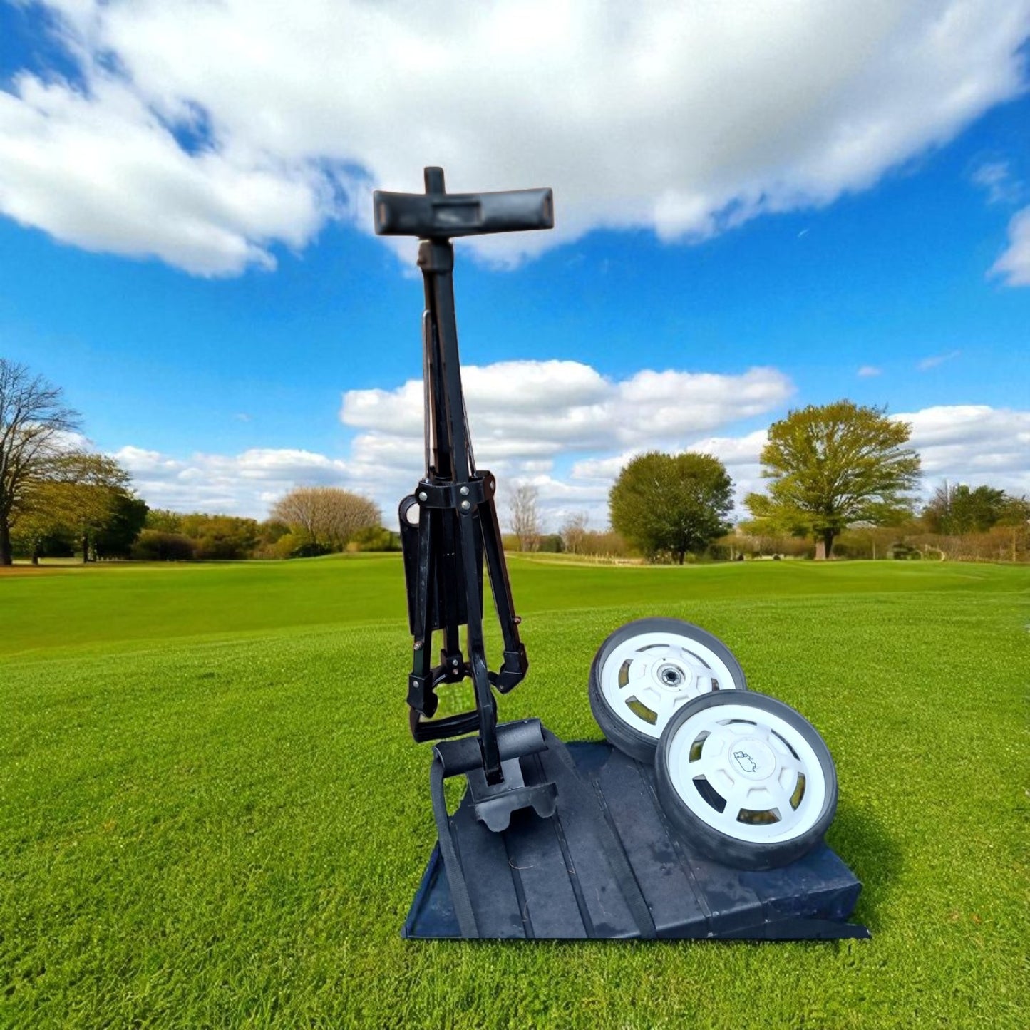 Hippo Golf Trolley.  Black, Collapsible, 2 Wheels. Some minor wear but vgc