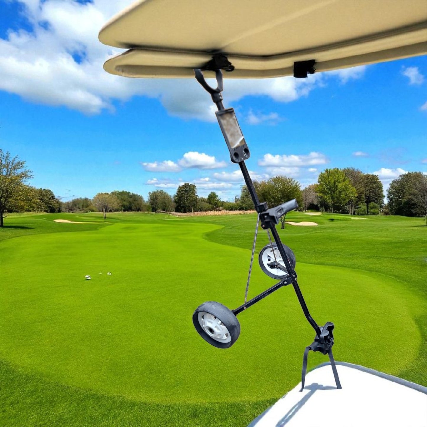 Hippo Golf Trolley.  Black, Collapsible, 2 Wheels. Some minor wear but vgc