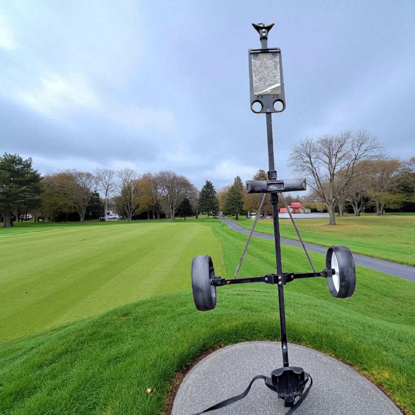 Hippo Golf Trolley.  Black, Collapsible, 2 Wheels. Some minor wear but vgc
