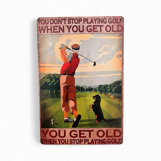 Rustic Metal Golf Sign Funny Quote Vintage Style Metal Sign Garden Home Decor
