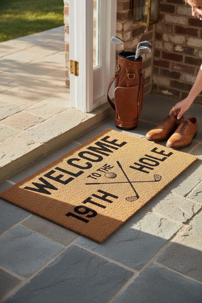 Doormat Golf Lover “Welcome To The 19th Hole” Anti Slip Entryway Mat Decor