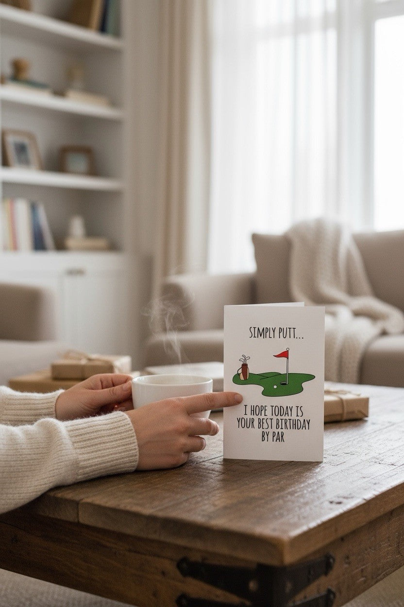 Golf Birthday Card With Envelope Funny Novelty Gift Simply Putt FREE DELIVERY