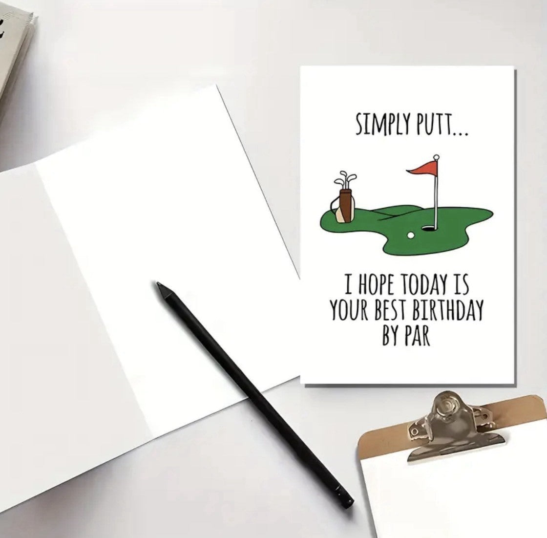 Golf Birthday Card With Envelope Funny Novelty Gift Simply Putt FREE DELIVERY