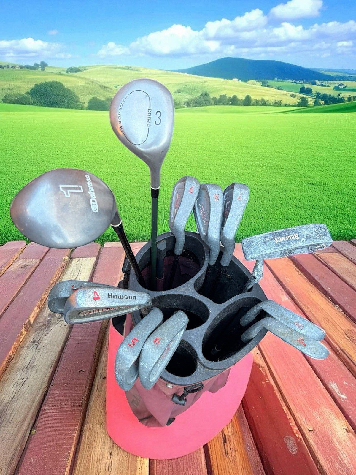 Full Tour Golf Set. Woods, Irons, Putter,  Bag. New Grips. See Description.