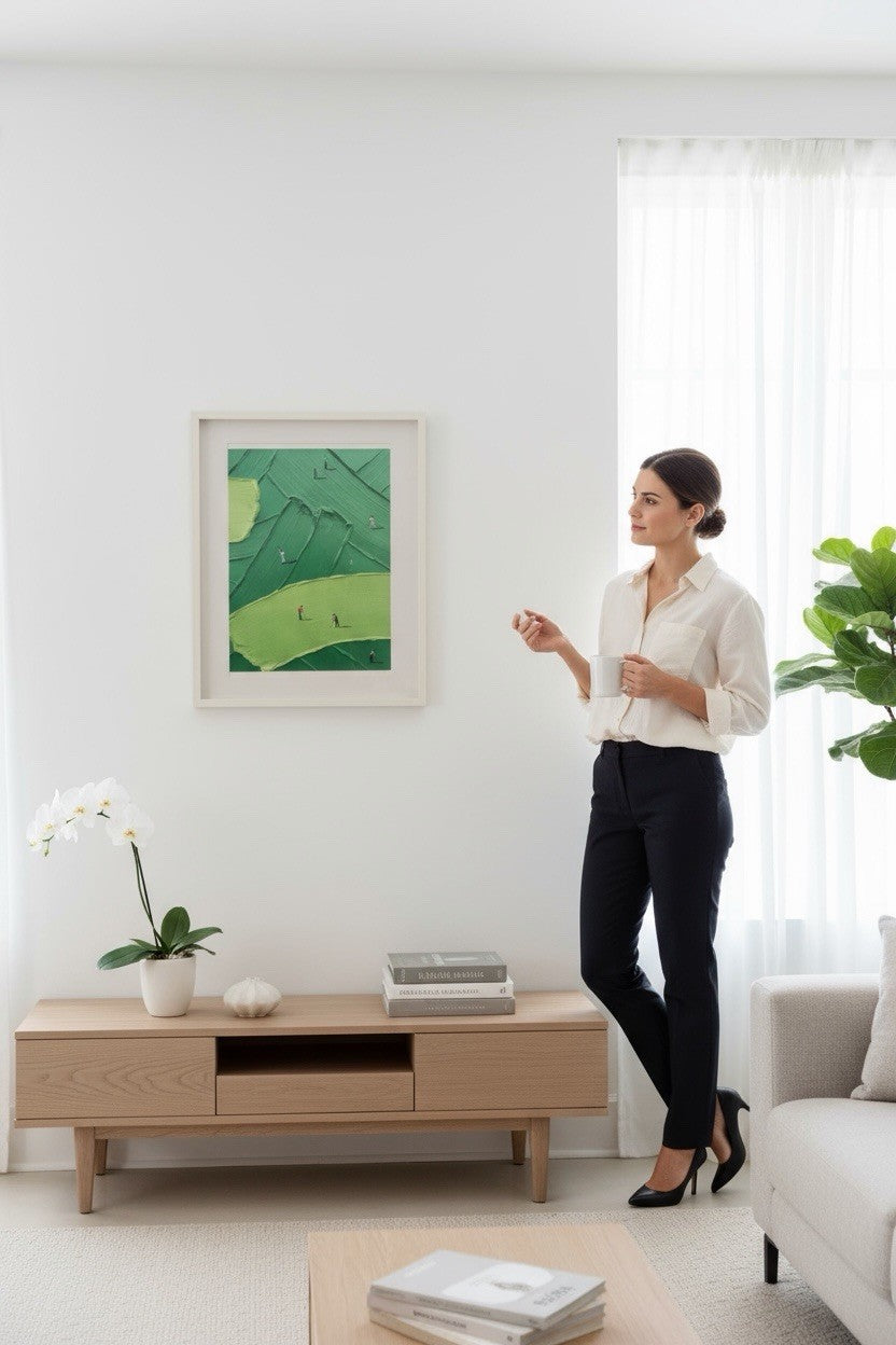 Framed Golf Print Abstract Design Golf Picture Textured Perfect Gift 30x40cm