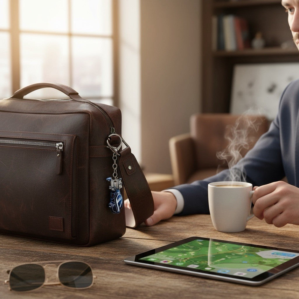 Golf Keyring Keychain Gift Easy Clip Golf Club Set 2D