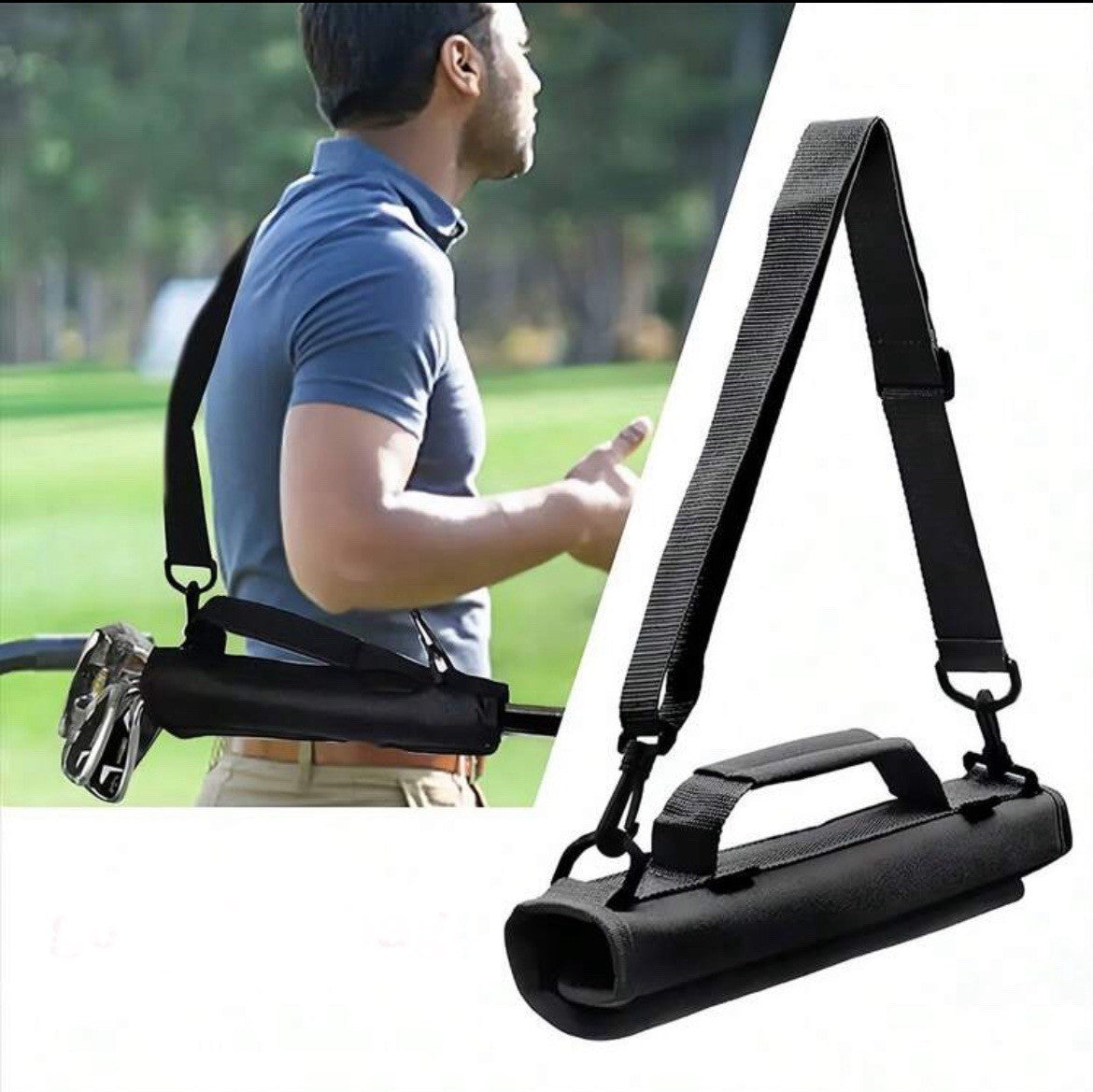 Portable Nylon Golf Club Bag Adjustable Straps Lightweight FREE DELIVERY
