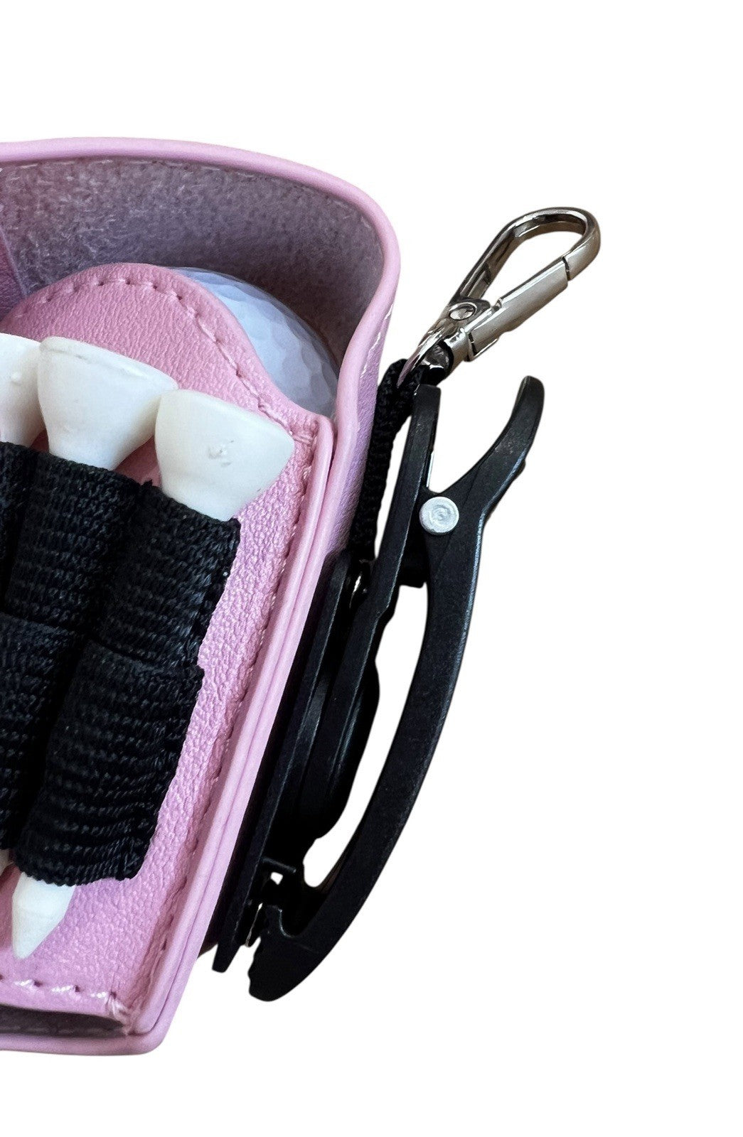 Pink Golf Ball Bag Tee Carry Waist Pouch PU Leather FREE DELIVERY