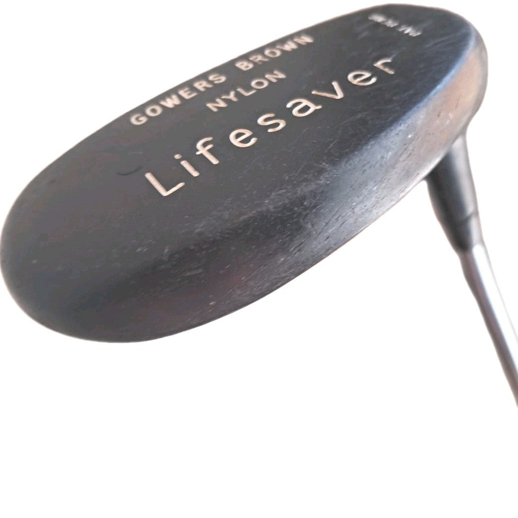 Gowers Brown Golf Putter Mallet Head Lifesaver Nylon Steel Shaft 34" Free UK Del