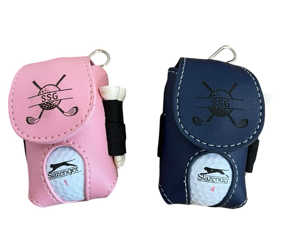 Pink Golf Ball Bag Tee Carry Waist Pouch PU Leather FREE DELIVERY