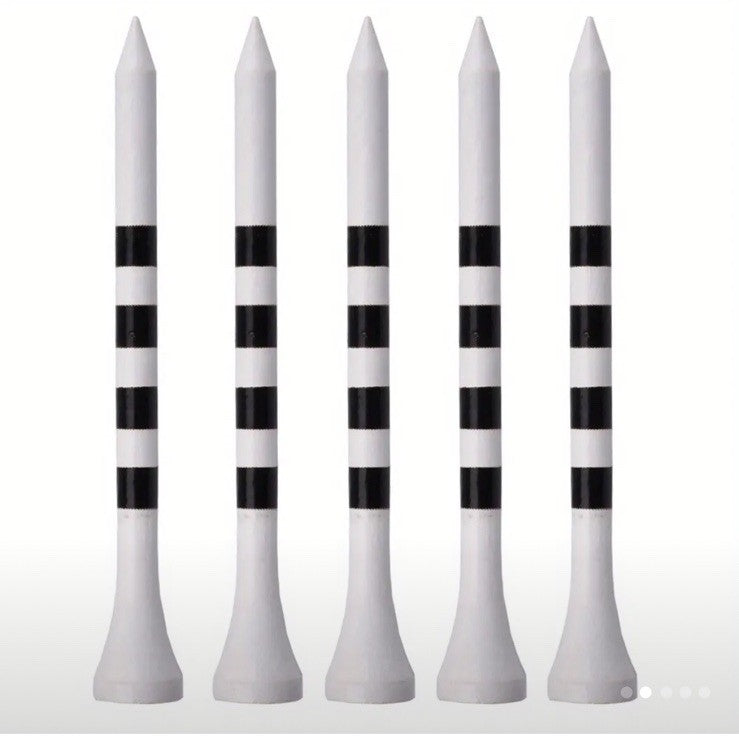10ps Bamboo Striped Golf Tees 7CM Multipack FREE POSTAGE