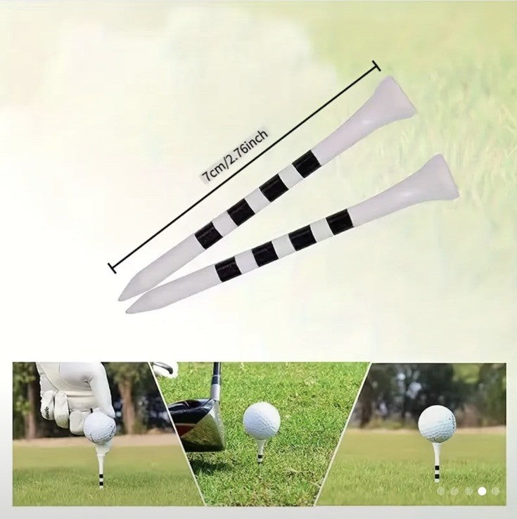 10ps Bamboo Striped Golf Tees 7CM Multipack FREE POSTAGE