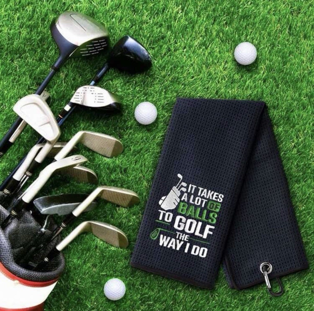 Funny Golf Towel Microfiber With Clip Golf Gift FREE DELIVERY