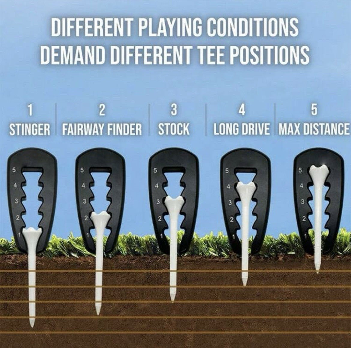 Golf Tee Positioner Height Setter Precision Adjuster Training Aid FREE DELIVERY