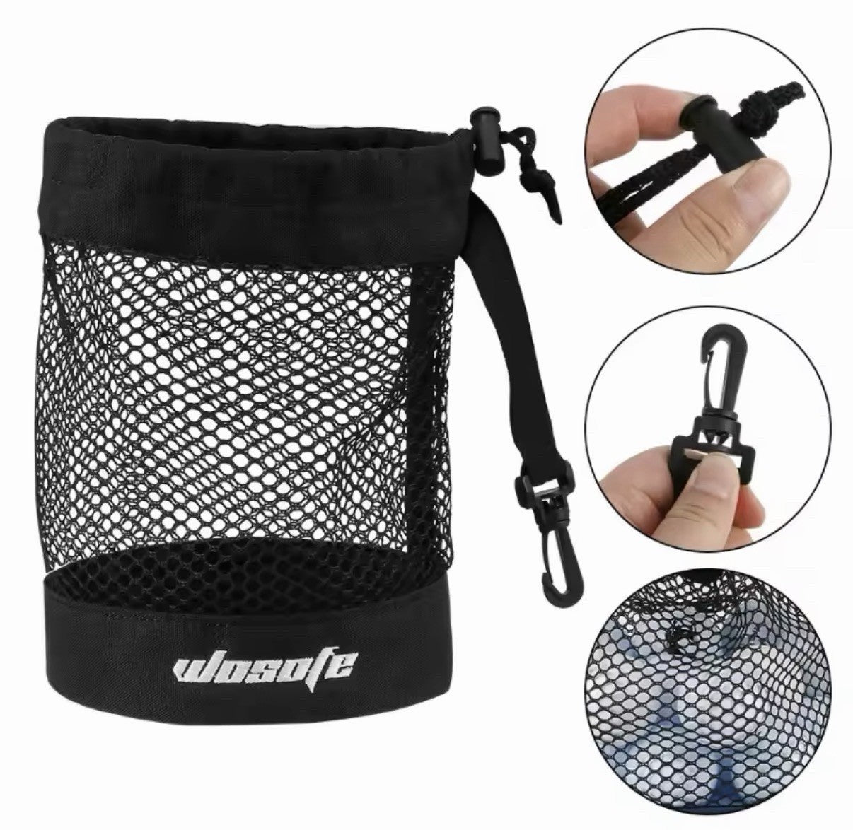 Golf Ball Bag Mesh Holder Drawstring Clip 25-35 Balls FREE DELIVERY