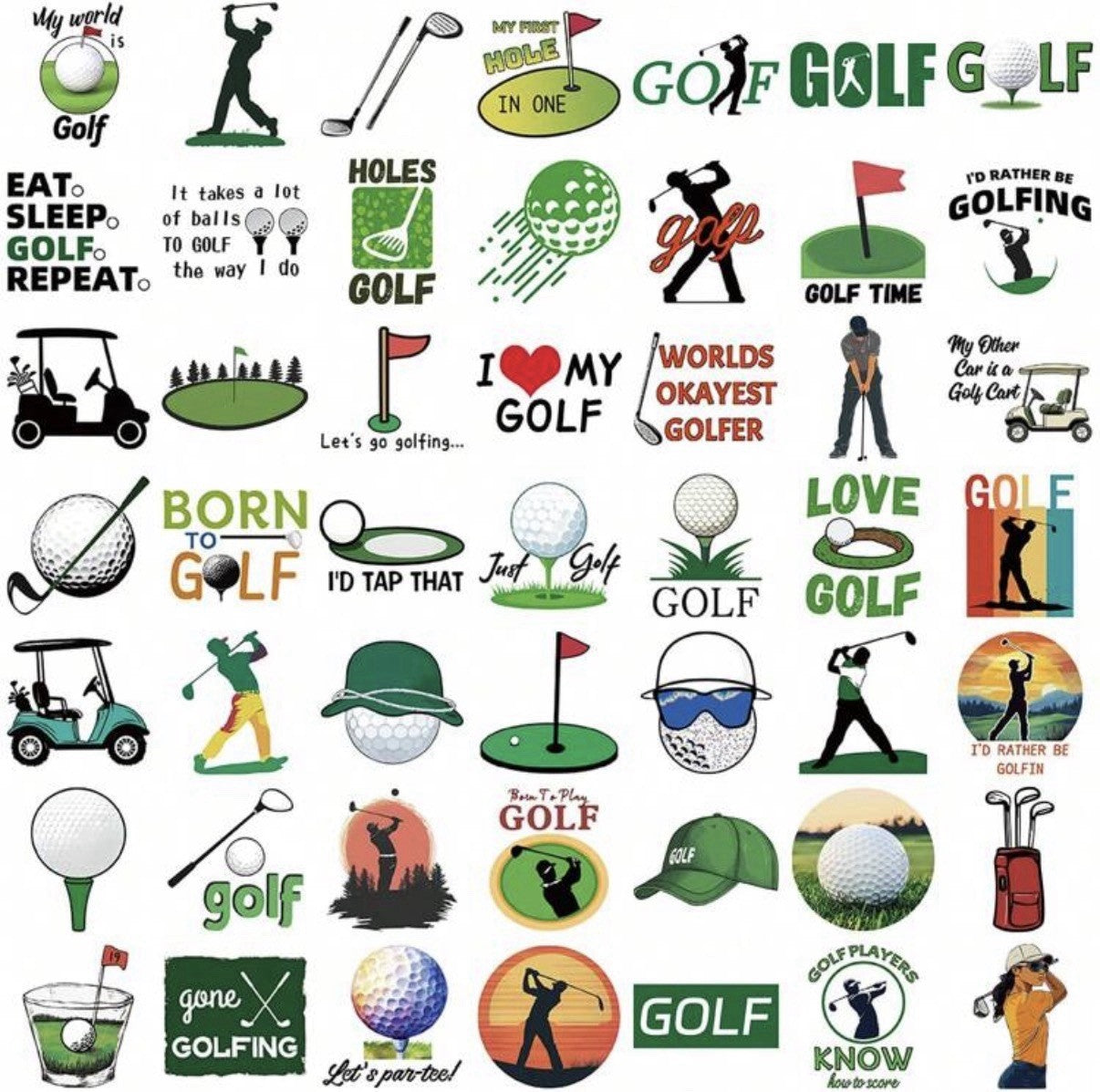 50Pcs Golf Stickers Party Favours Golf Theme Funny Design Laptop Free Delivery