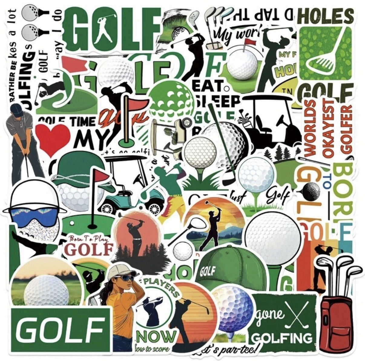50Pcs Golf Stickers Party Favours Golf Theme Funny Design Laptop Free Delivery