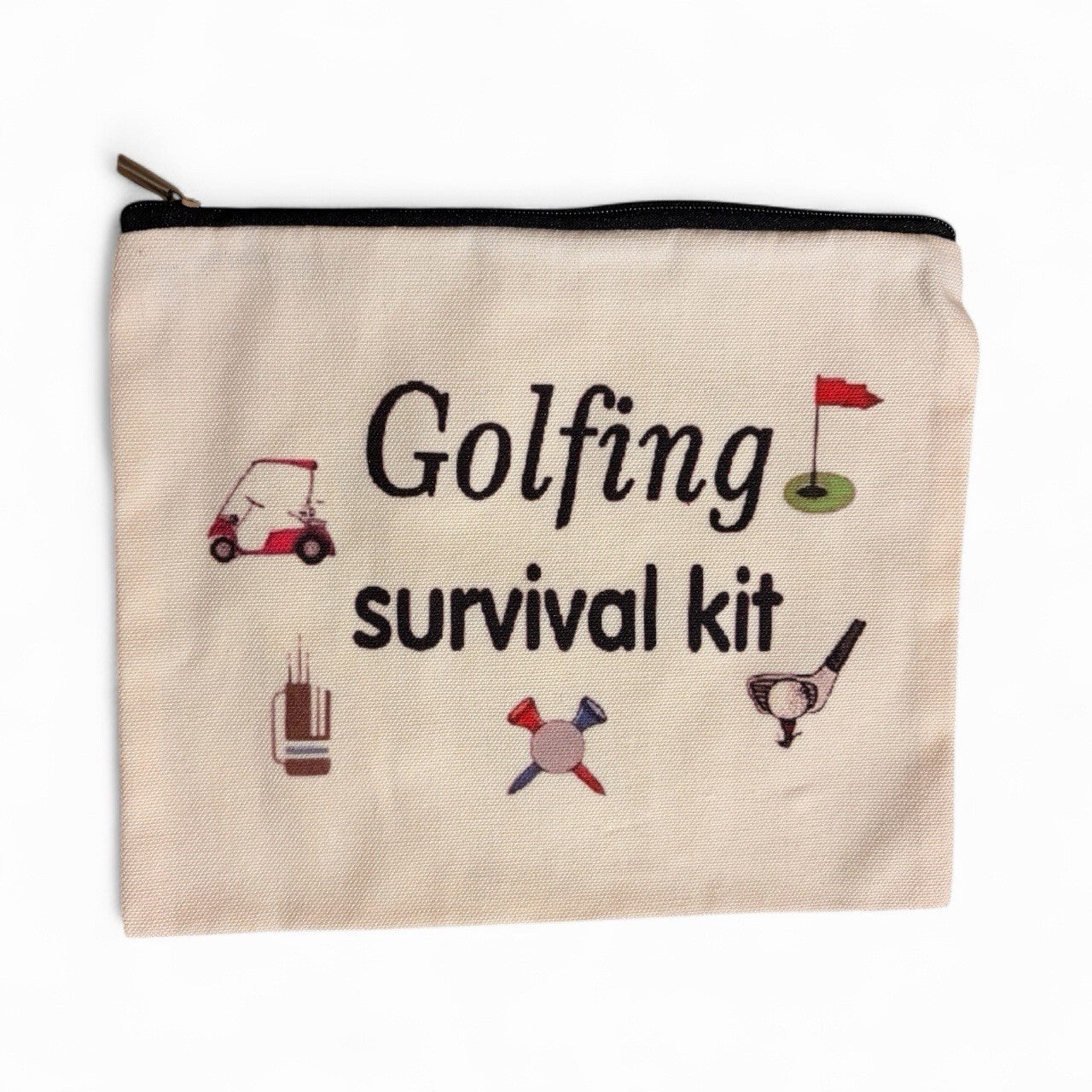 Golf Theme Bag Golf Survival Kit Zip Up Travel Makeup Bag Pouch Accessories