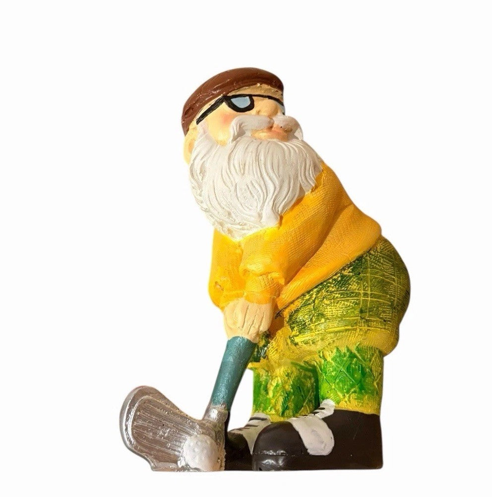 Golf Gnome Garden Indoors Outdoors Novelty Decoration Funny Statue
