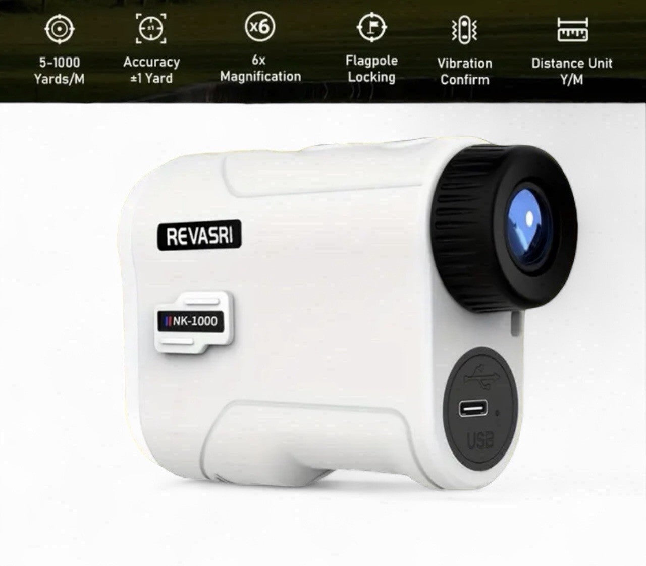 Golf Laser Rangefinder + Case & Charger 1000 Yard Slope & Pin Lock High Quality