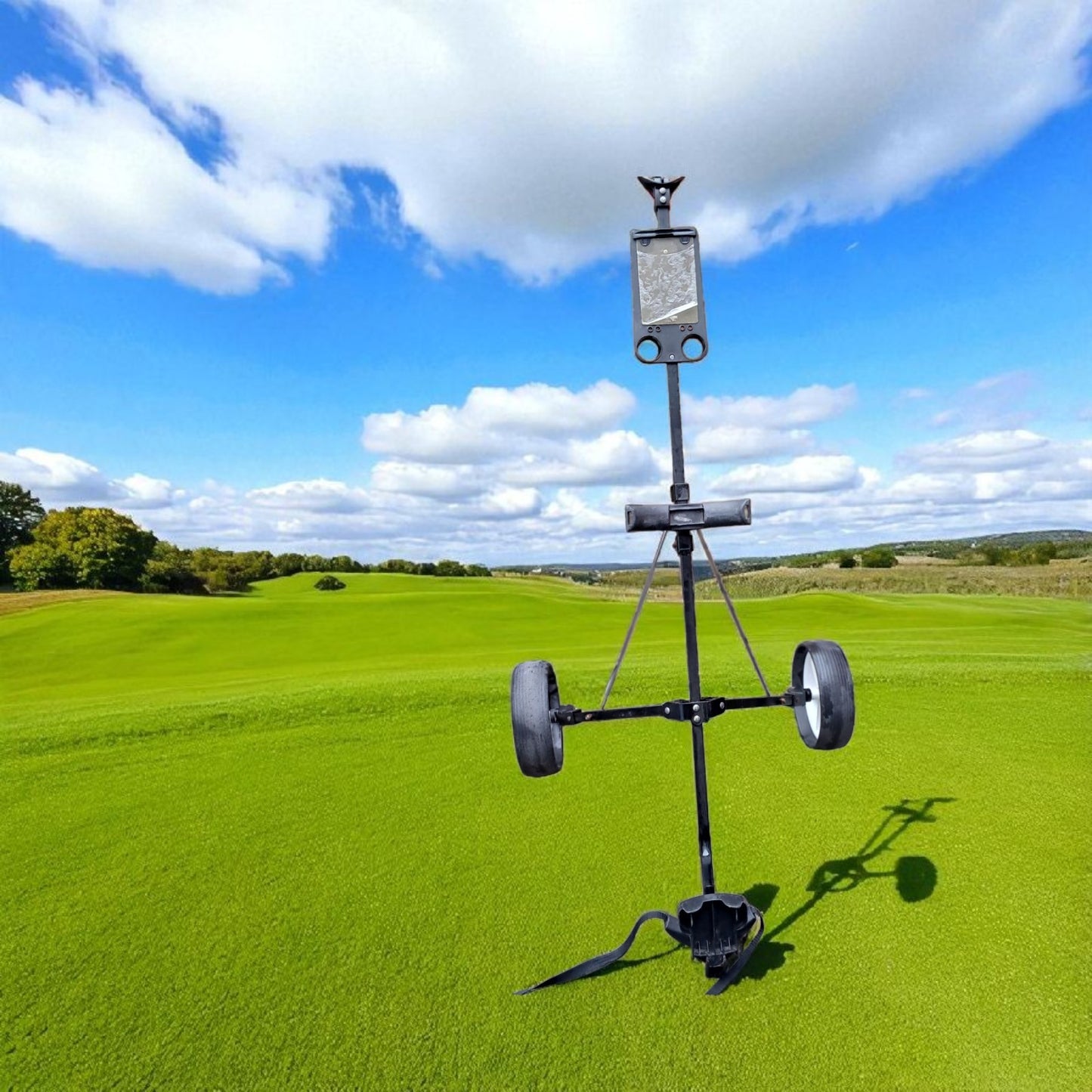 Hippo Golf Trolley.  Black, Collapsible, 2 Wheels. Some minor wear but vgc