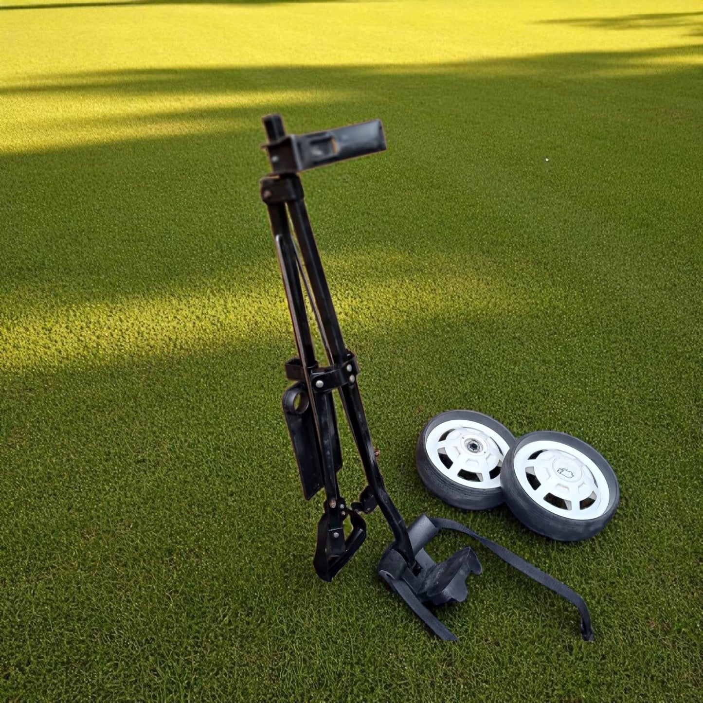 Hippo Golf Trolley.  Black, Collapsible, 2 Wheels. Some minor wear but vgc