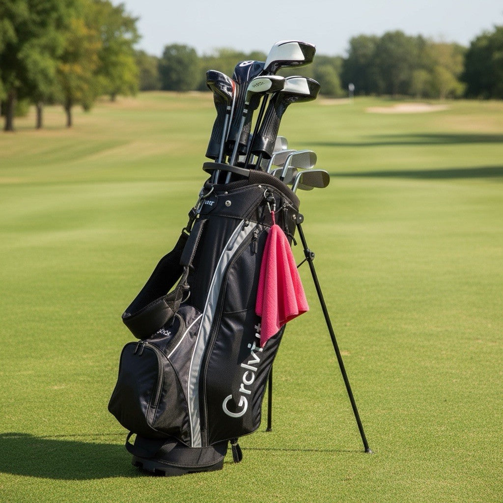 BLUE Golf Ball Cleaning Towel Attachable Retractable Carabiner Microfiber