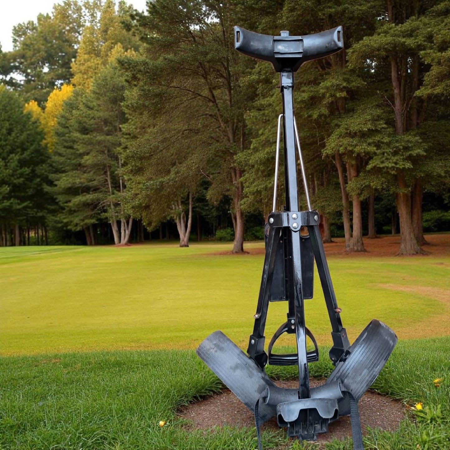 Hippo Golf Trolley.  Black, Collapsible, 2 Wheels. Some minor wear but vgc